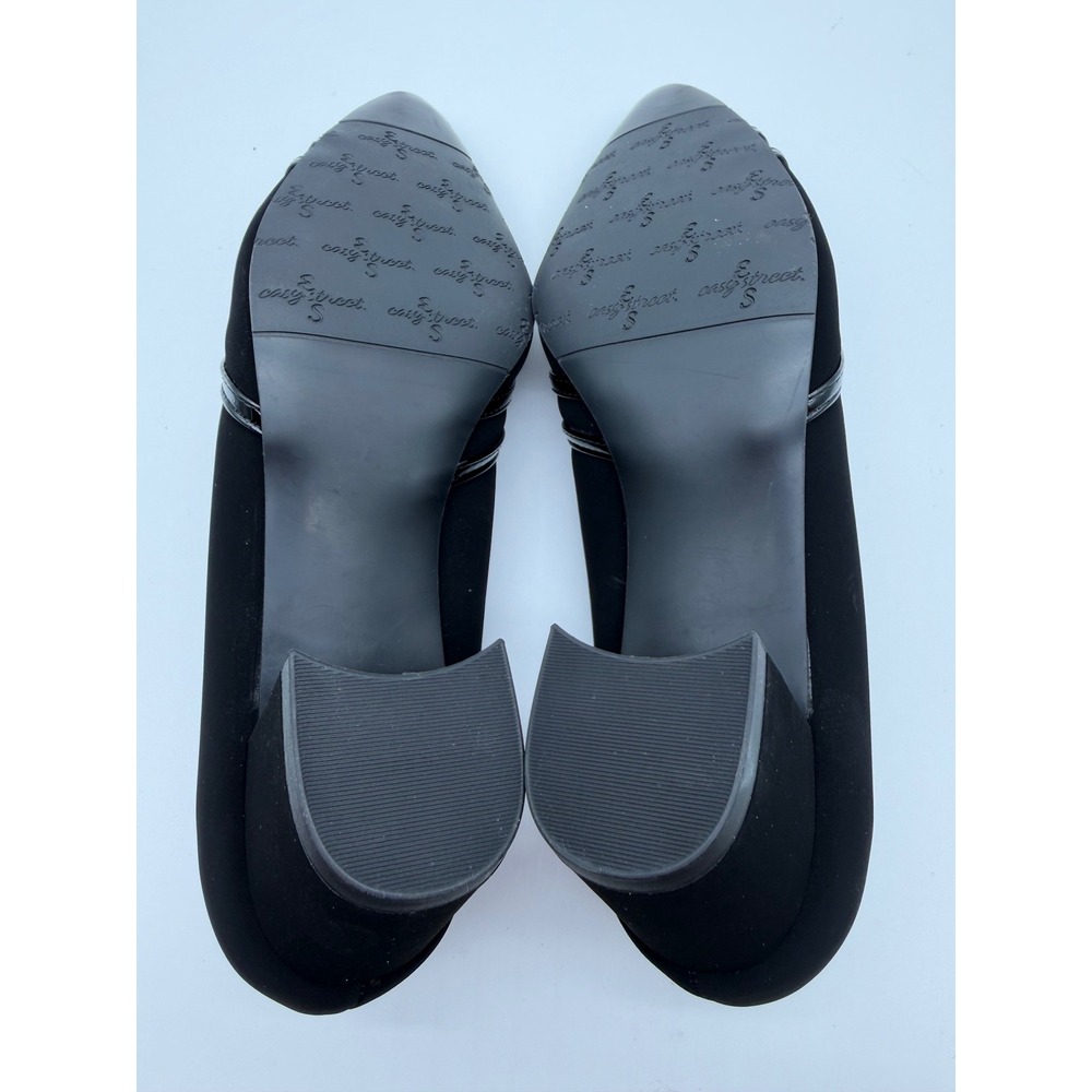 Easy Street Lotus Black Lamy Patent Block Heel Pumps Shoes 31-2712 Womens 7.5 WW - Picture 6 of 8